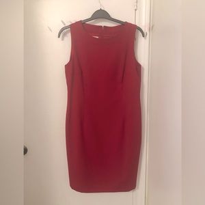 Sleeveless red office dress Size 14